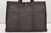 Authentic HERMES Vintage Her Line MM Hand Tote Bag Nylon Gray 2394J