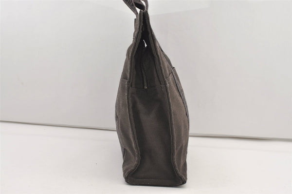 Authentic HERMES Vintage Her Line MM Hand Tote Bag Nylon Gray 2394J