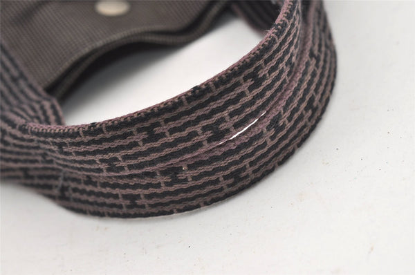 Authentic HERMES Vintage Her Line MM Hand Tote Bag Nylon Gray 2394J