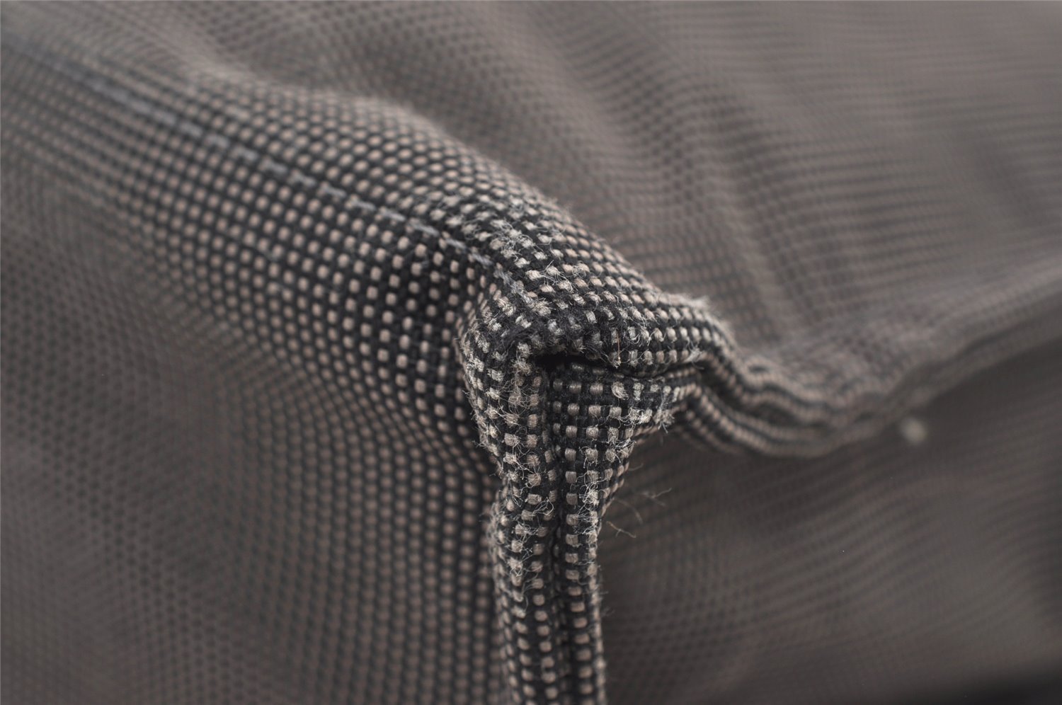 Authentic HERMES Vintage Her Line MM Hand Tote Bag Nylon Gray 2394J