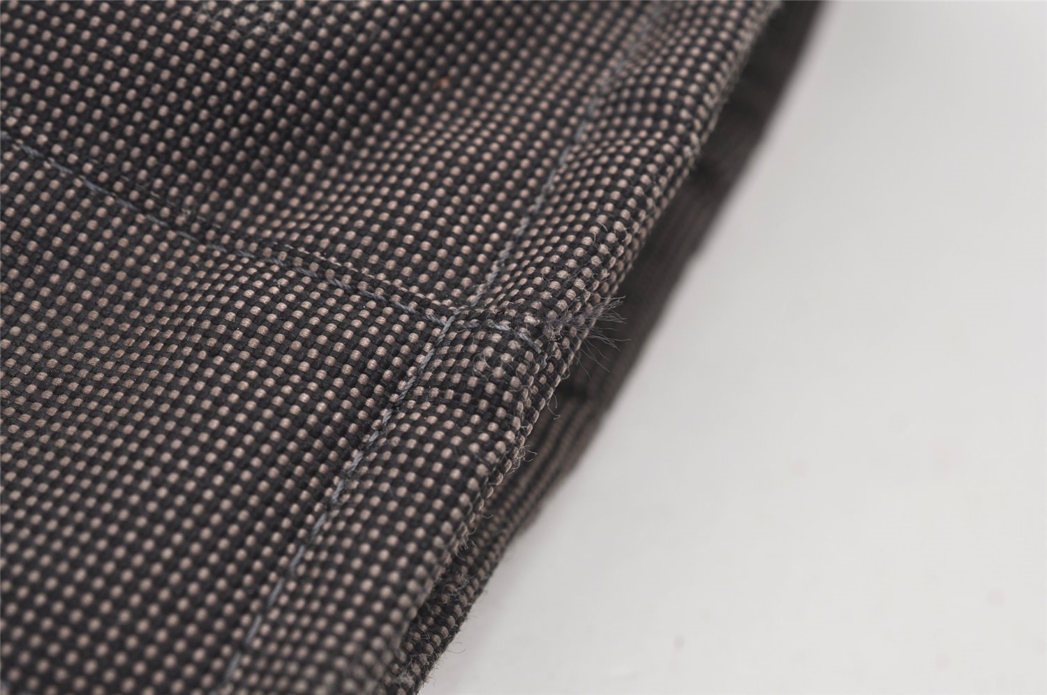 Authentic HERMES Vintage Her Line MM Hand Tote Bag Nylon Gray 2394J