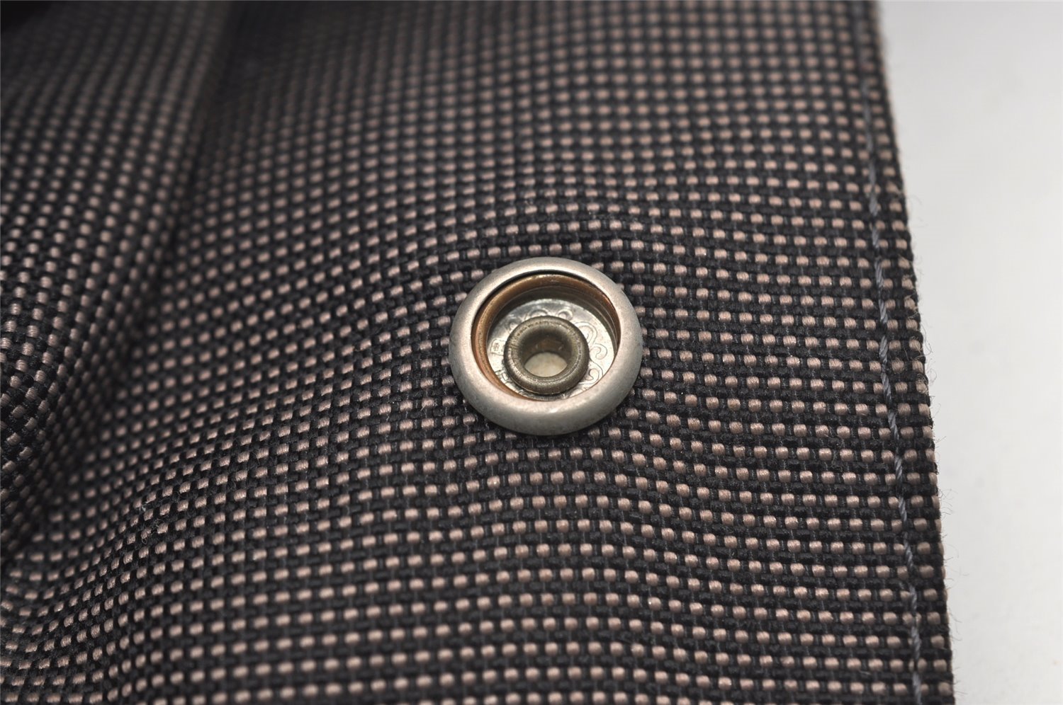 Authentic HERMES Vintage Her Line MM Hand Tote Bag Nylon Gray 2394J