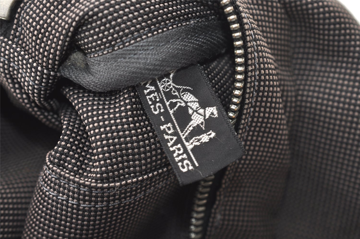 Authentic HERMES Vintage Her Line MM Hand Tote Bag Nylon Gray 2394J