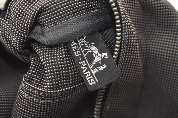 Authentic HERMES Vintage Her Line MM Hand Tote Bag Nylon Gray 2394J