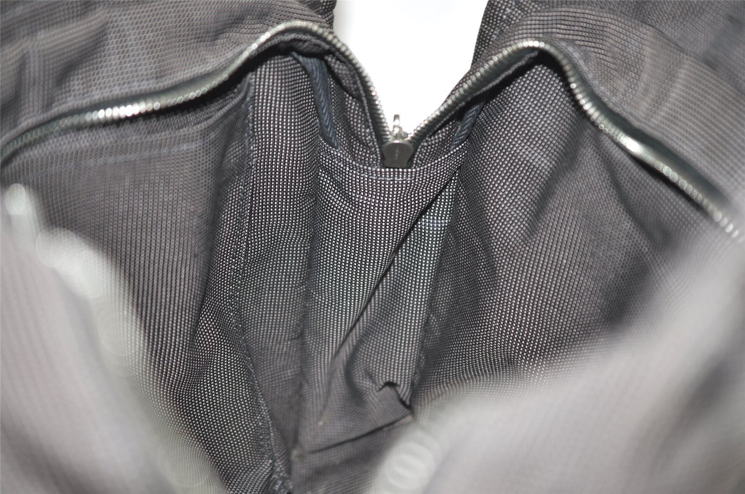 Authentic HERMES Vintage Her Line MM Hand Tote Bag Nylon Gray 2394J