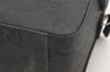 Authentic GUCCI Clutch Hand Bag Purse GG Nylon Leather 0181603 Black 2394K