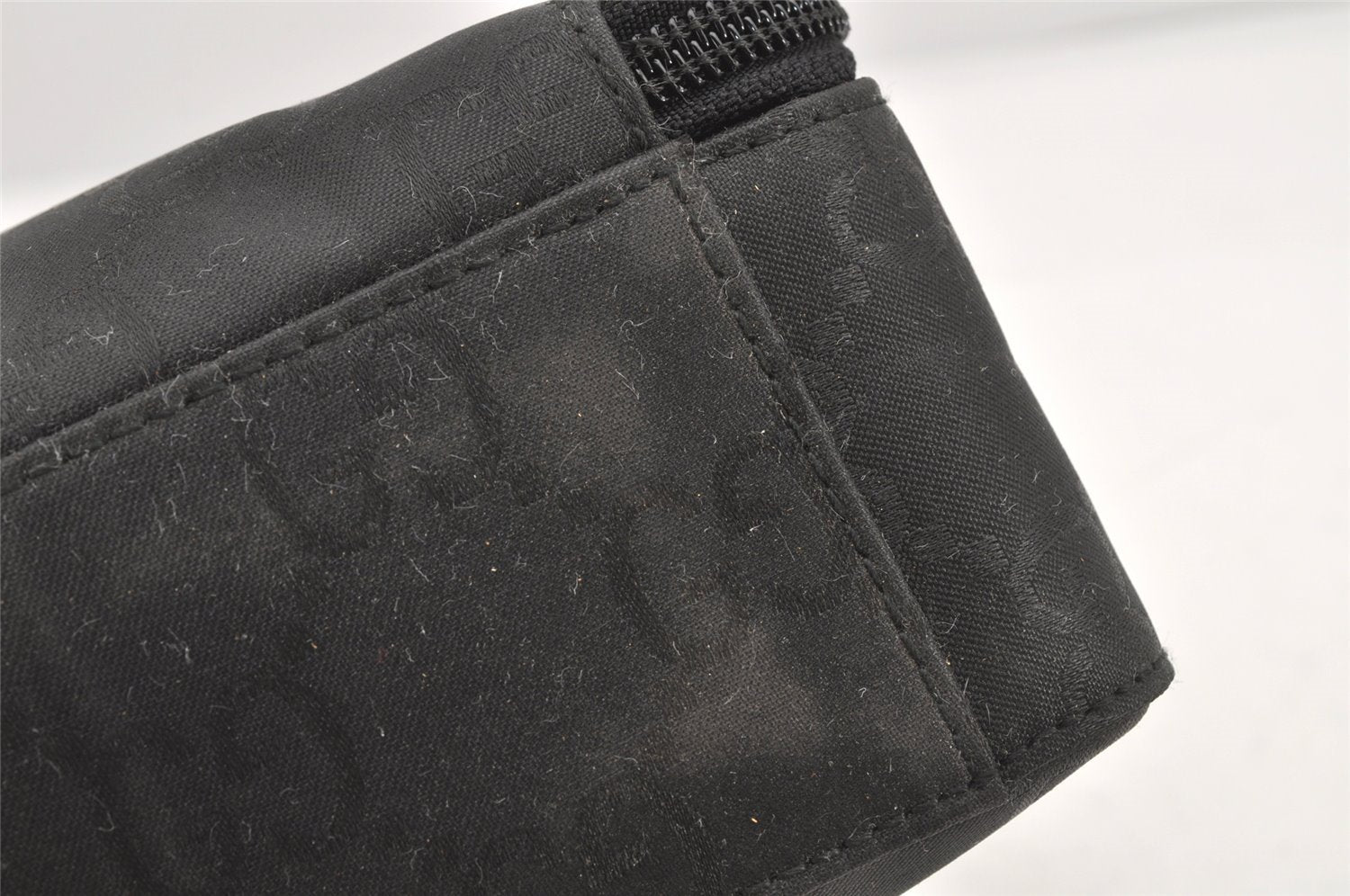 Authentic GUCCI Clutch Hand Bag Purse GG Nylon Leather 0181603 Black 2394K