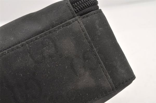 Authentic GUCCI Clutch Hand Bag Purse GG Nylon Leather 0181603 Black 2394K