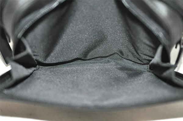 Authentic GUCCI Clutch Hand Bag Purse GG Nylon Leather 0181603 Black 2394K