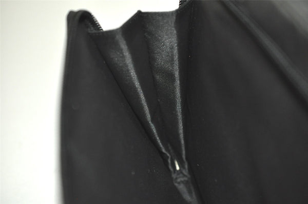 Authentic GUCCI Clutch Hand Bag Purse GG Nylon Leather 0181603 Black 2394K