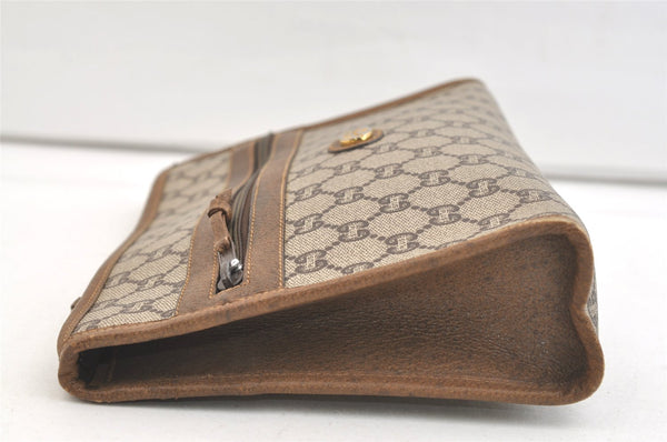 Authentic GUCCI GG Plus Clutch Hand Bag Purse GG PVC Leather Brown Junk 2395K