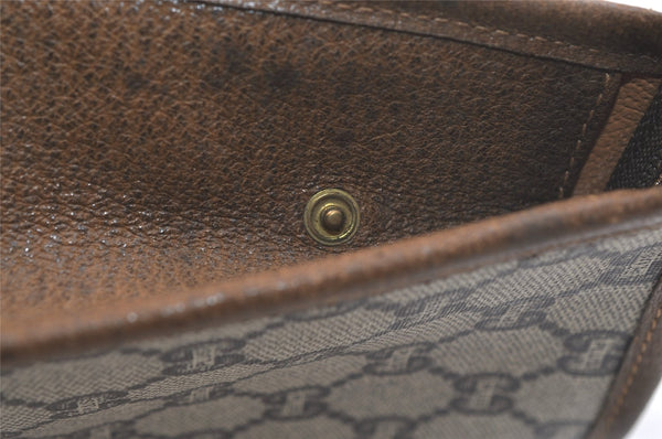 Authentic GUCCI GG Plus Clutch Hand Bag Purse GG PVC Leather Brown Junk 2395K