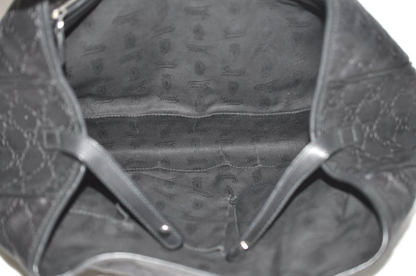 Authentic GUCCI Guccissima Twins Shoulder Tote Bag GG Leather 232957 Black 2396I