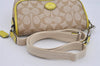 Authentic COACH Signature Shoulder Cross Body Bag Purse PVC Enamel Beige 2397I