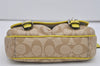 Authentic COACH Signature Shoulder Cross Body Bag Purse PVC Enamel Beige 2397I