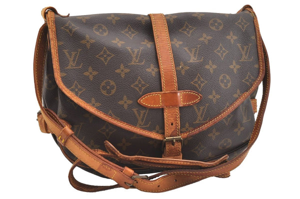 Authentic Louis Vuitton Monogram Saumur 30 Shoulder Cross Bag M42256 LV 2397J