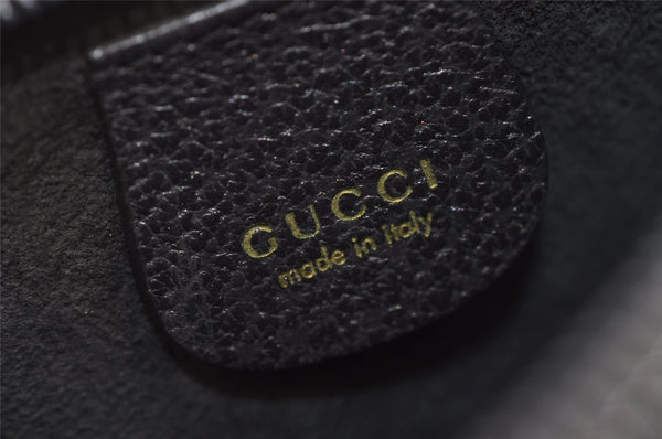 Authentic GUCCI Bamboo Vintage Shoulder Hand Bag Purse Leather Black 2398I