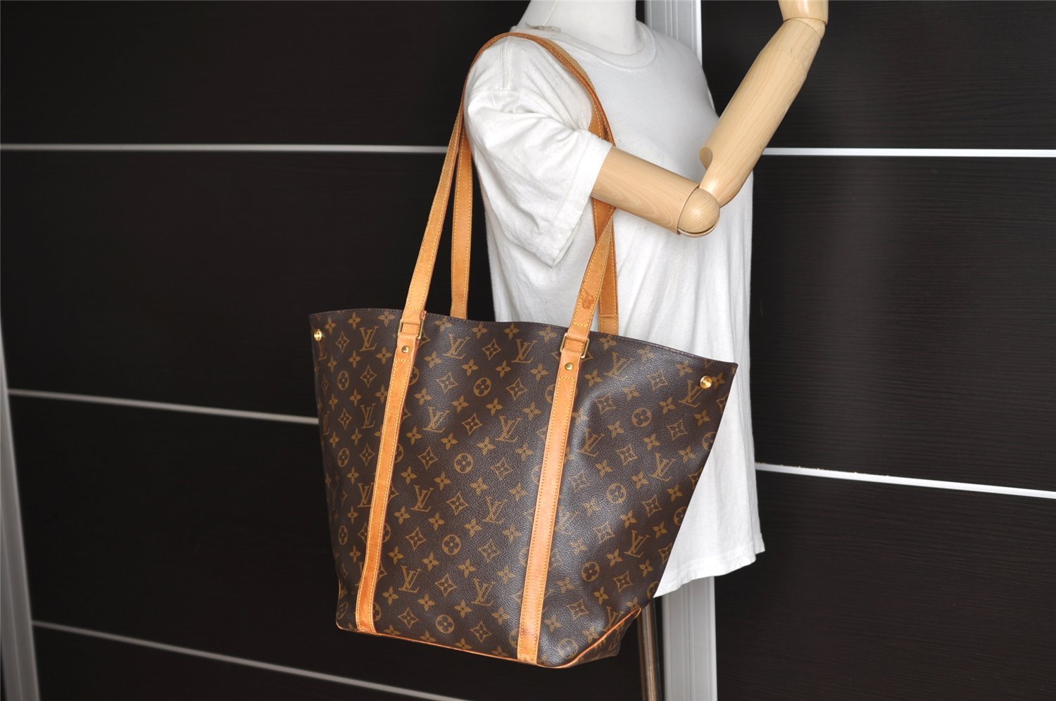 Authentic Louis Vuitton Monogram Sac Shopping PM Tote Bag M51108 LV 2398J