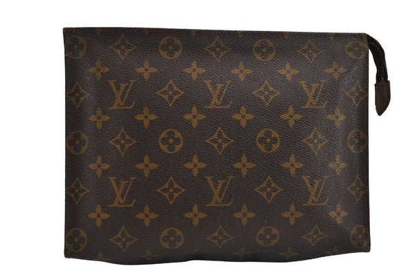 Auth Louis Vuitton Monogram Poche Toilette 26 Cosmetics Pouch Old Model LV 2399J