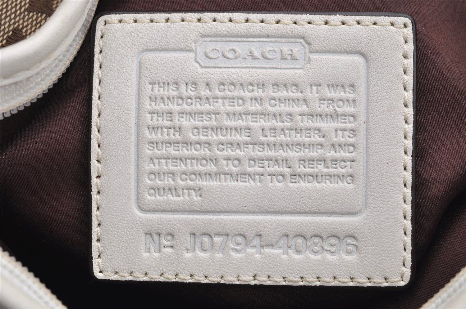 Authentic COACH Signature Shoulder Hand Bag Canvas Leather 40896 Brown 2400I