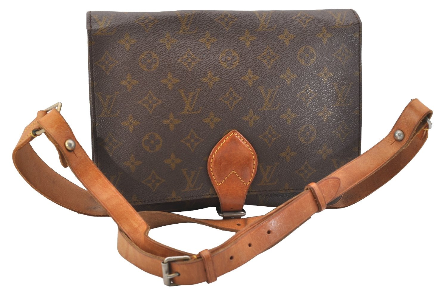 Authentic Louis Vuitton Monogram Cartouchiere GM Shoulder Bag Old Model 2401J