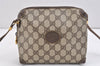 Authentic GUCCI Shoulder Cross Body Bag GG PVC Leather Brown Junk 2402K
