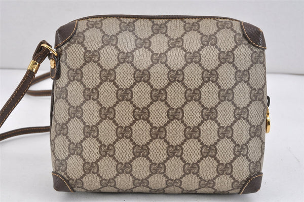 Authentic GUCCI Shoulder Cross Body Bag GG PVC Leather Brown Junk 2402K