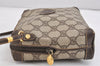 Authentic GUCCI Shoulder Cross Body Bag GG PVC Leather Brown Junk 2402K
