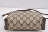 Authentic GUCCI Shoulder Cross Body Bag GG PVC Leather Brown Junk 2402K