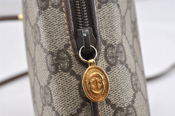 Authentic GUCCI Shoulder Cross Body Bag GG PVC Leather Brown Junk 2402K