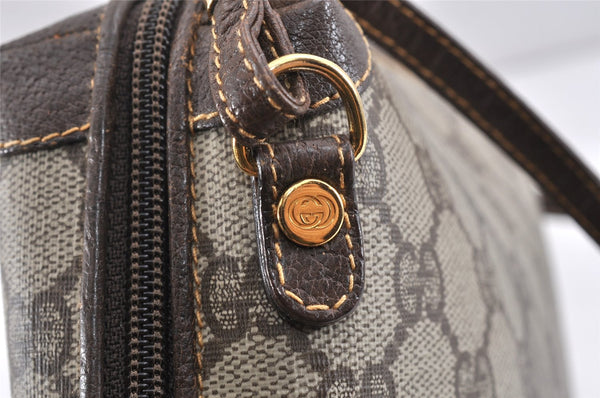Authentic GUCCI Shoulder Cross Body Bag GG PVC Leather Brown Junk 2402K