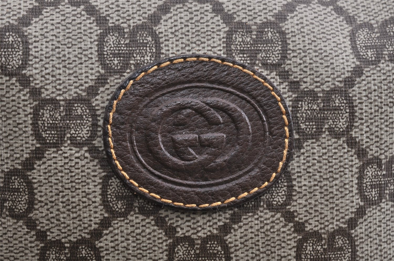 Authentic GUCCI Shoulder Cross Body Bag GG PVC Leather Brown Junk 2402K