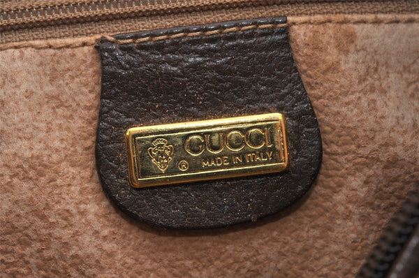 Authentic GUCCI Shoulder Cross Body Bag GG PVC Leather Brown Junk 2402K