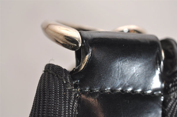 Authentic GUCCI Bamboo 2Way Shoulder Hand Bag Nylon Leather Black 2403J