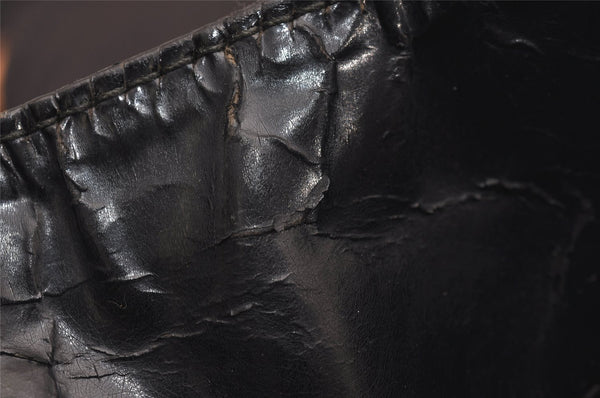 Authentic GUCCI Bamboo 2Way Shoulder Hand Bag Nylon Leather Black 2403J