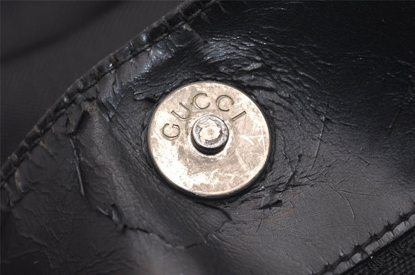 Authentic GUCCI Bamboo 2Way Shoulder Hand Bag Nylon Leather Black 2403J