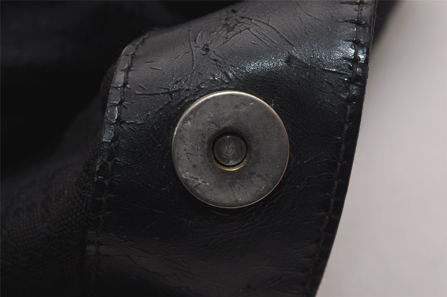 Authentic GUCCI Bamboo 2Way Shoulder Hand Bag Nylon Leather Black 2403J