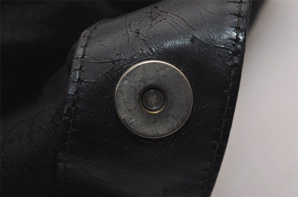 Authentic GUCCI Bamboo 2Way Shoulder Hand Bag Nylon Leather Black 2403J