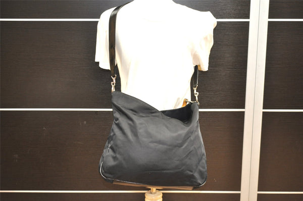 Authentic GUCCI Bamboo 2Way Shoulder Hand Bag Nylon Leather Black 2403J