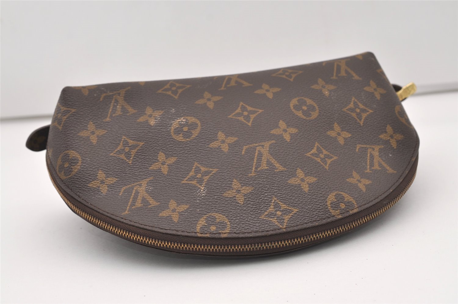 Authentic Louis Vuitton Monogram Trousse Demi Ronde 23 Pouch M47520 Junk 2404J