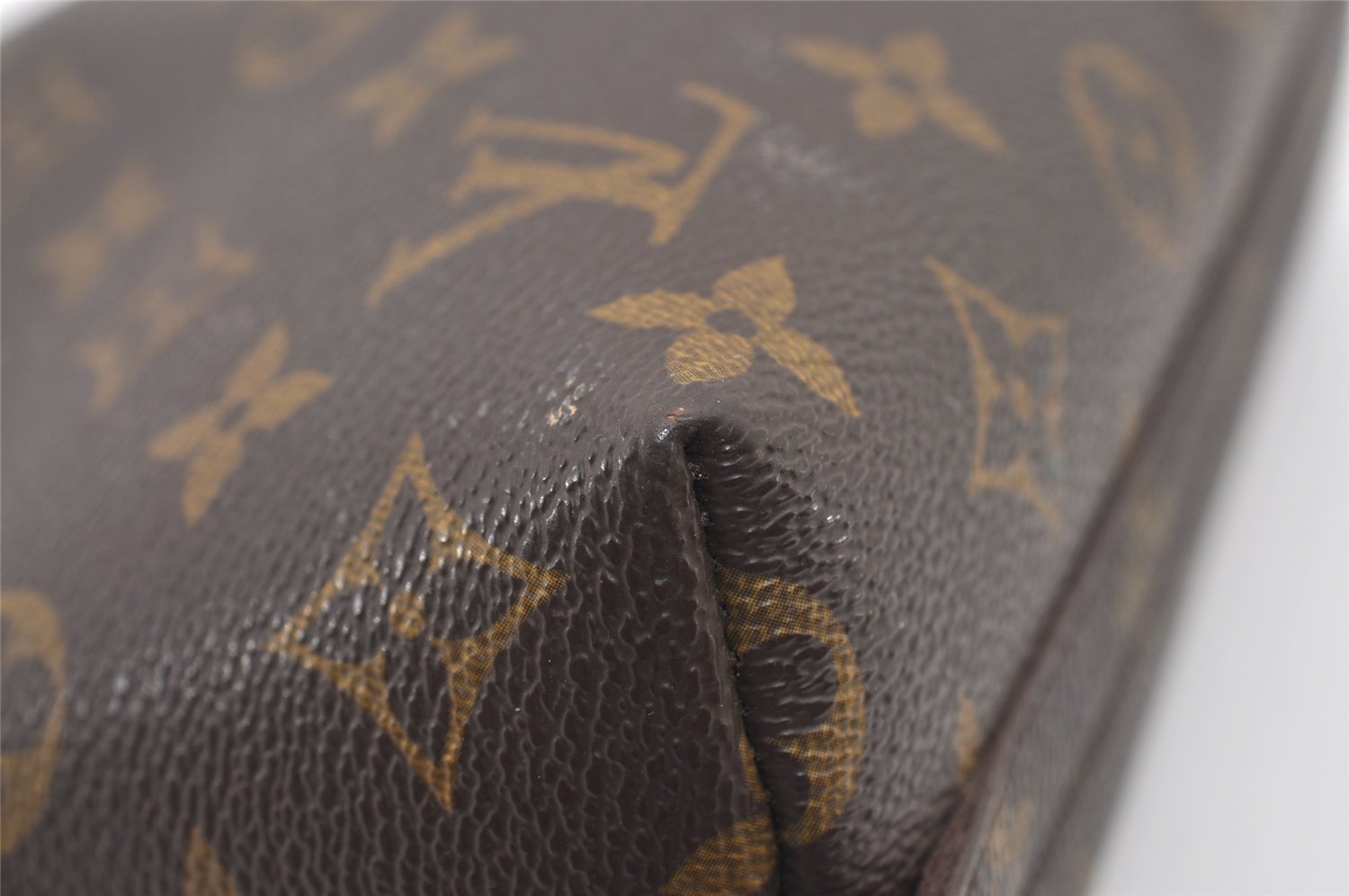 Authentic Louis Vuitton Monogram Trousse Demi Ronde 23 Pouch M47520 Junk 2404J