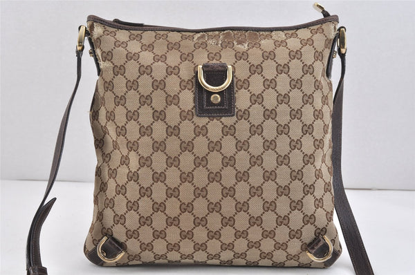 Authentic GUCCI Abbey Shoulder Cross Bag GG Canvas Leather 131326 Brown 2405K
