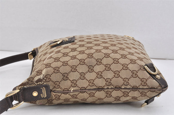 Authentic GUCCI Abbey Shoulder Cross Bag GG Canvas Leather 131326 Brown 2405K