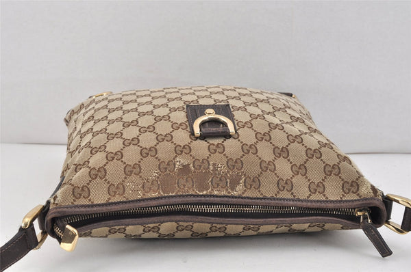 Authentic GUCCI Abbey Shoulder Cross Bag GG Canvas Leather 131326 Brown 2405K