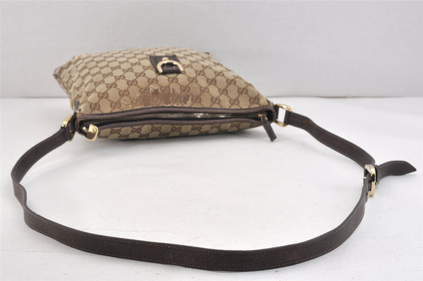 Authentic GUCCI Abbey Shoulder Cross Bag GG Canvas Leather 131326 Brown 2405K