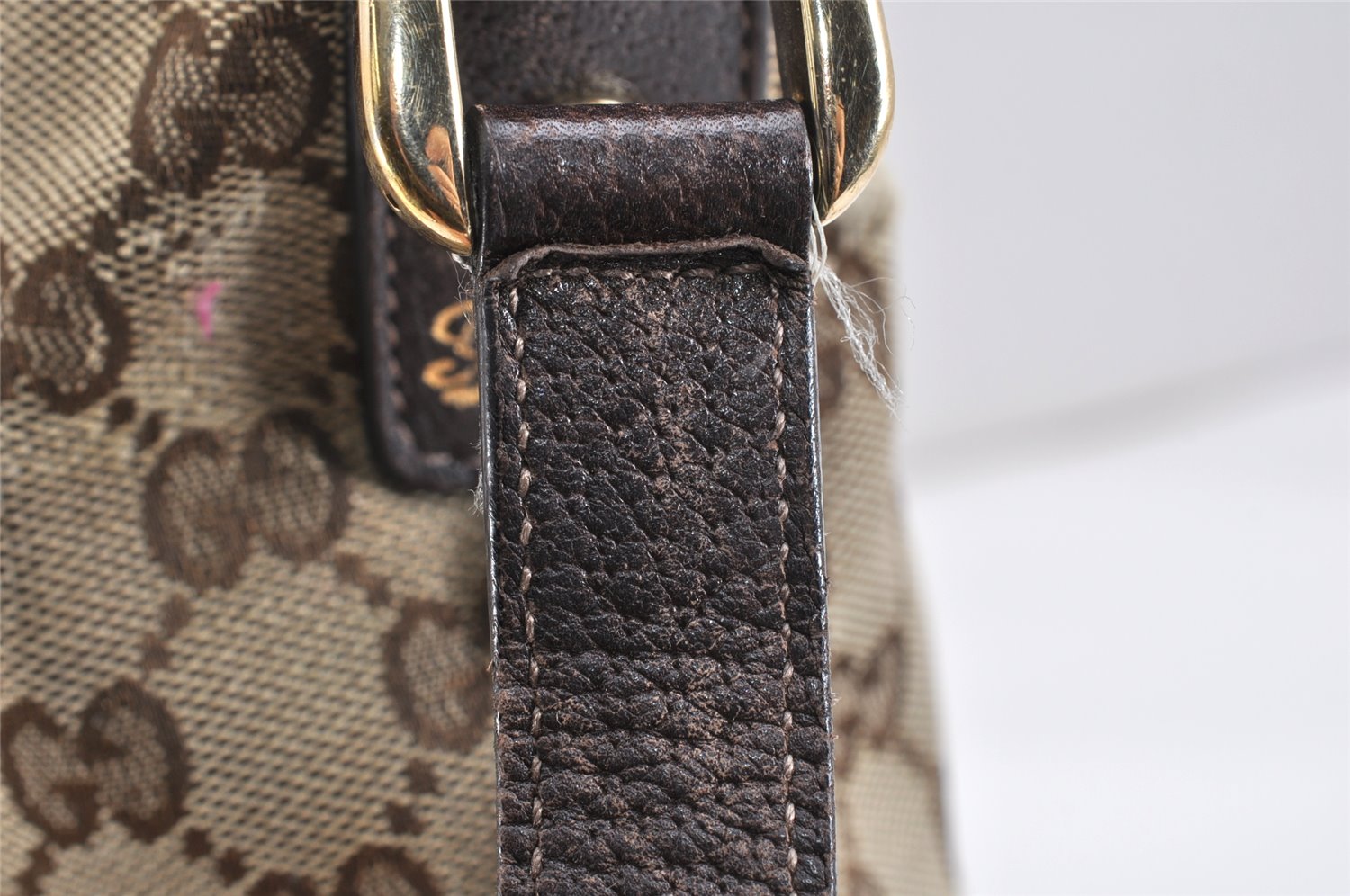 Authentic GUCCI Abbey Shoulder Cross Bag GG Canvas Leather 131326 Brown 2405K