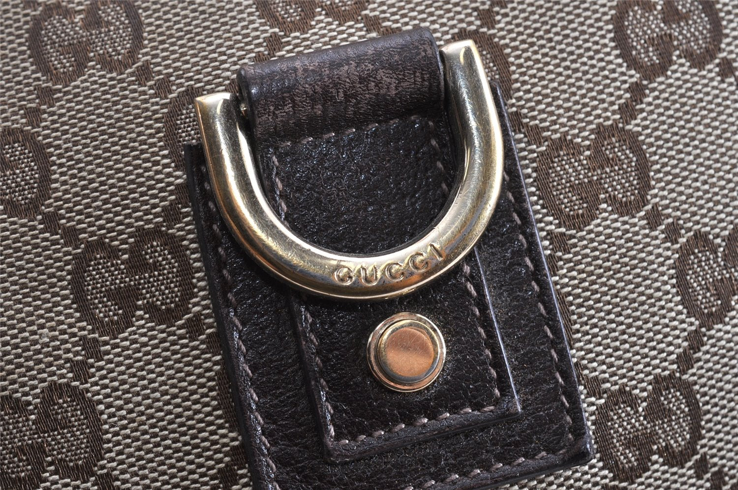 Authentic GUCCI Abbey Shoulder Cross Bag GG Canvas Leather 131326 Brown 2405K