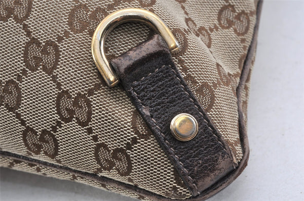 Authentic GUCCI Abbey Shoulder Cross Bag GG Canvas Leather 131326 Brown 2405K