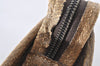 Authentic GUCCI Vintage GG Plus Clutch Hand Bag Purse PVC Leather Brown 2406K