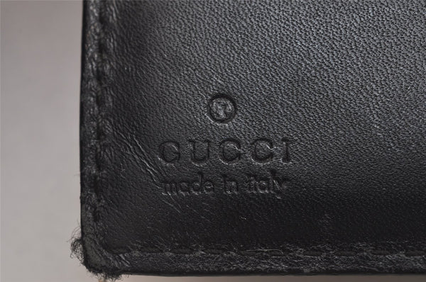 Authentic GUCCI Vintage Bifold Wallet Purse GG Canvas Leather Black 2407I